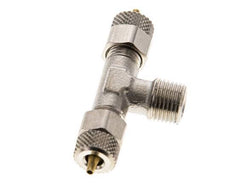 4x2 & R1/8'' Nickel plated Brass Tee Push-on Fitting with Male Threads [2 Pieces]