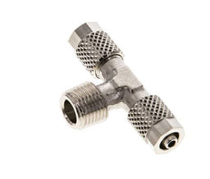 5x3 & R1/8'' Nickel plated Brass Tee Push-on Fitting with Male Threads [2 Pieces]