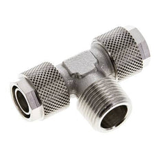12x10 & R3/8'' Nickel plated Brass Tee Push-on Fitting with Male Threads