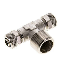 10x8 & R1/2'' Nickel plated Brass Tee Push-on Fitting with Male Threads
