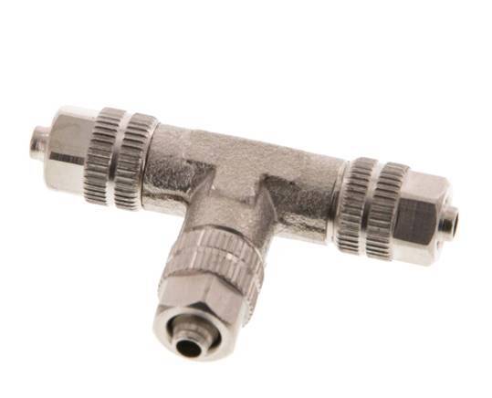 4.3x3 Nickel plated Brass Tee Push-on Fitting [2 Pieces]