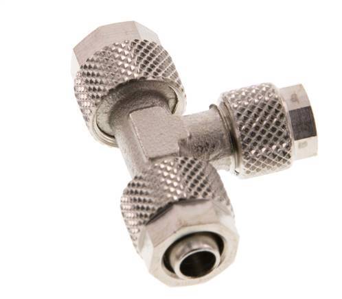 8x6 & 6x4 Nickel plated Brass Tee Push-on Fitting [2 Pieces]