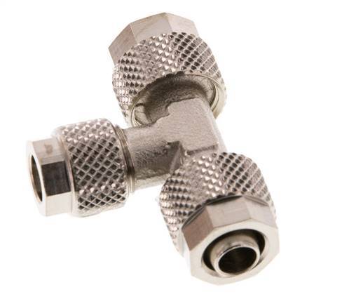 8x6 & 6x4 Nickel plated Brass Tee Push-on Fitting [2 Pieces]