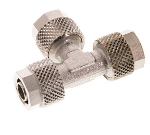 8x6 Nickel plated Brass Tee Push-on Fitting [2 Pieces]