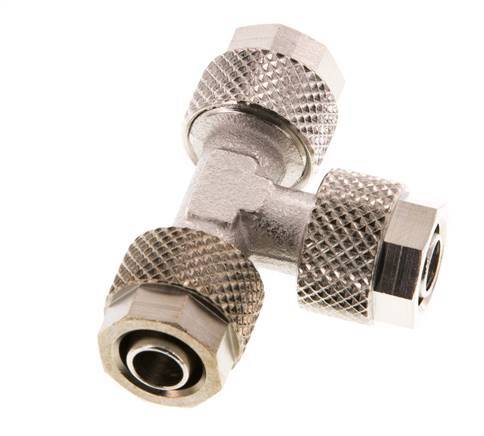 8x6 Nickel plated Brass Tee Push-on Fitting [2 Pieces]