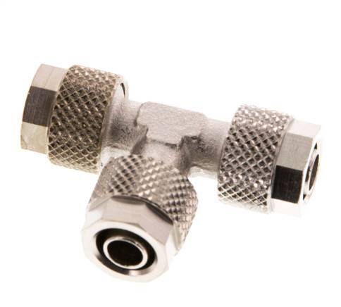 8x6 Nickel plated Brass Tee Push-on Fitting [2 Pieces]