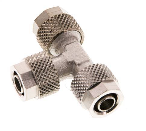 8x6 Nickel plated Brass Tee Push-on Fitting [2 Pieces]