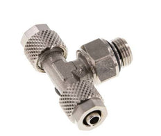 6x4 & G1/8'' Nickel plated Brass Tee Push-on Fitting with Male Threads Rotatable [2 Pieces]