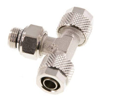 8x6 & G1/8'' Nickel plated Brass Tee Push-on Fitting with Male Threads Rotatable [2 Pieces]