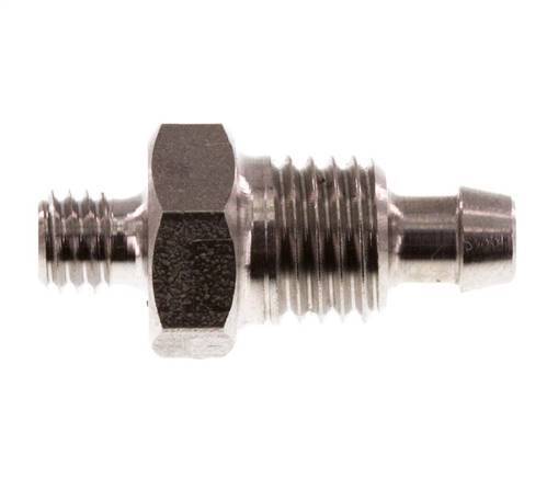 6x4 & M5 Stainless Steel 1.4571 Straight Push-on Fitting with Male Threads