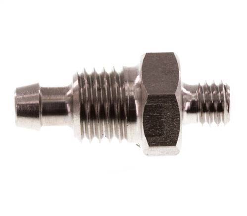 6x4 & M5 Stainless Steel 1.4571 Straight Push-on Fitting with Male Threads