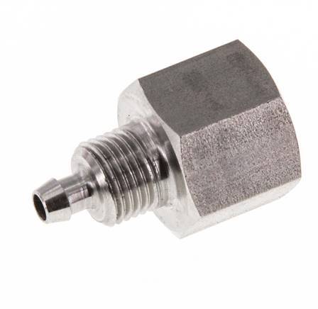 6x4 & G1/4'' Stainless Steel 1.4571 Straight Push-on Fitting with Female Threads