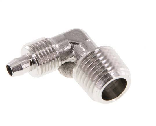 6x4 & R1/4'' Stainless Steel 1.4404 Elbow Push-on Fitting with Male Threads