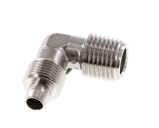 8x6 & R1/4'' Stainless Steel 1.4404 Elbow Push-on Fitting with Male Threads