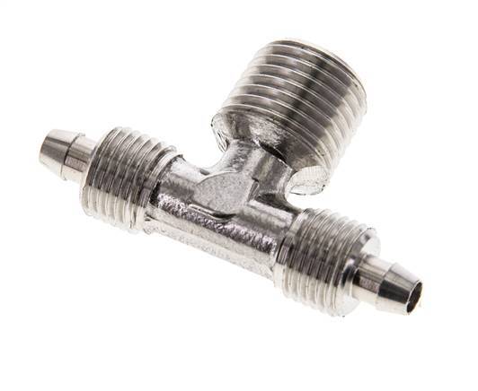 6x4 & R1/4'' Stainless Steel 1.4404 Tee Push-on Fitting with Male Threads