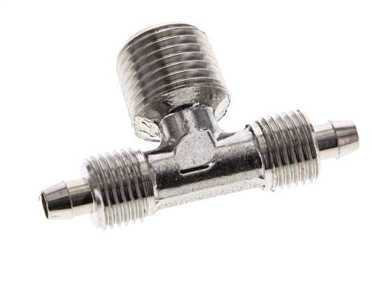 6x4 & R1/4'' Stainless Steel 1.4404 Tee Push-on Fitting with Male Threads