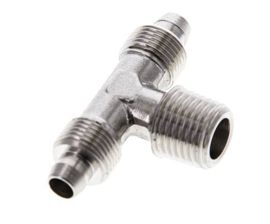 8x6 & R1/4'' Stainless Steel 1.4404 Tee Push-on Fitting with Male Threads