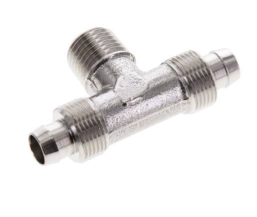 10x8 & R1/4'' Stainless Steel 1.4404 Tee Push-on Fitting with Male Threads