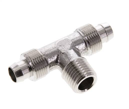 10x8 & R1/4'' Stainless Steel 1.4404 Tee Push-on Fitting with Male Threads