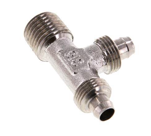 8x6 & R1/4'' Stainless Steel 1.4305 Right Angle Tee Push-on Fitting with Male Threads