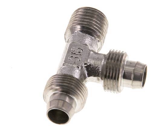10x8 & R1/4'' Stainless Steel 1.4305 Right Angle Tee Push-on Fitting with Male Threads