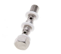 2-way Stainless Steel Banjo Bolt with M5 Male Threads PTFE L27mm