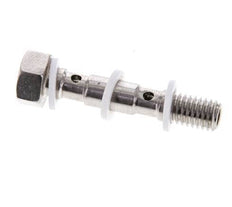 2-way Stainless Steel Banjo Bolt with M5 Male Threads PTFE L27mm
