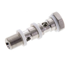 2-way Stainless Steel Banjo Bolt with G1/8'' Male Threads PTFE L40mm