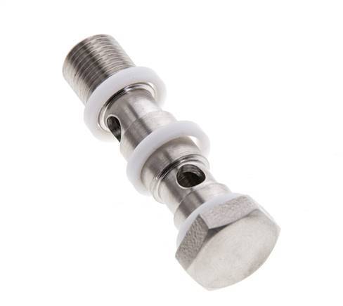 2-way Stainless Steel Banjo Bolt with G1/8'' Male Threads PTFE L40mm