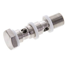 2-way Stainless Steel Banjo Bolt with G1/8'' Male Threads PTFE L40mm
