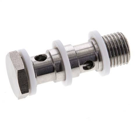 2-way Stainless Steel Banjo Bolt with G1/4'' Male Threads PTFE L42mm