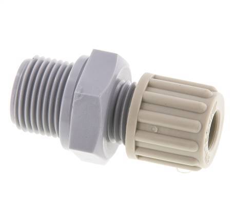 8x6mm & G3/8'' PA Straight Compression Fitting with Male Threads 10 bar [2 Pieces]