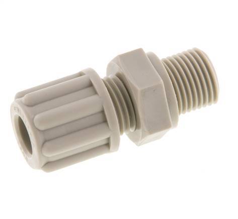 6x4mm & G1/8'' PP Straight Compression Fitting with Male Threads 10 bar [2 Pieces]