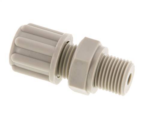 6x4mm & G1/8'' PP Straight Compression Fitting with Male Threads 10 bar [2 Pieces]