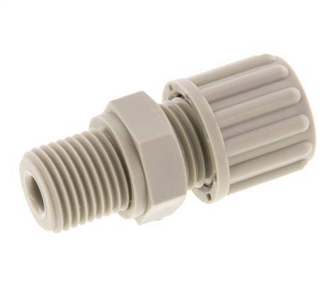 8x6mm & G1/4'' PP Straight Compression Fitting with Male Threads 10 bar