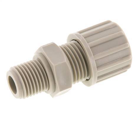 10x8mm & G1/4'' PP Straight Compression Fitting with Male Threads 10 bar