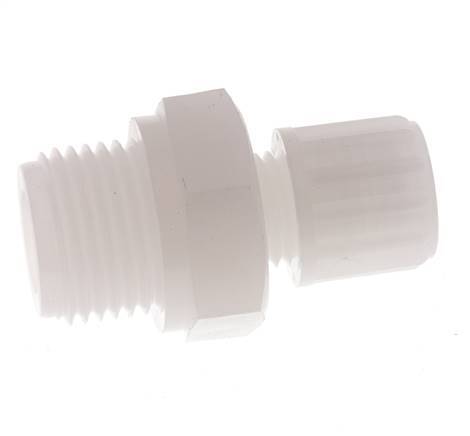 8x6mm & G1/2'' PVDF Straight Compression Fitting with Male Threads 10 bar
