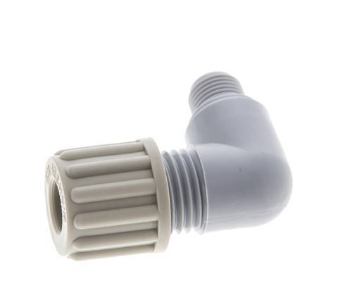 8x6mm & G1/8'' PA Elbow Compression Fitting with Male Threads 10 bar [2 Pieces]