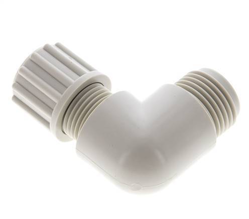 12x10mm & G1/4'' PVDF Elbow Compression Fitting with Male Threads 10 bar