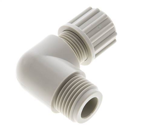 10x8mm & G1/4'' PVDF Elbow Compression Fitting with Male Threads 10 bar