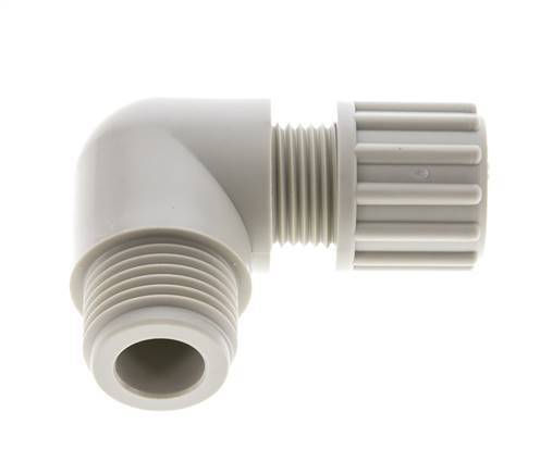 8x6mm & G3/8'' PVDF Elbow Compression Fitting with Male Threads 10 bar