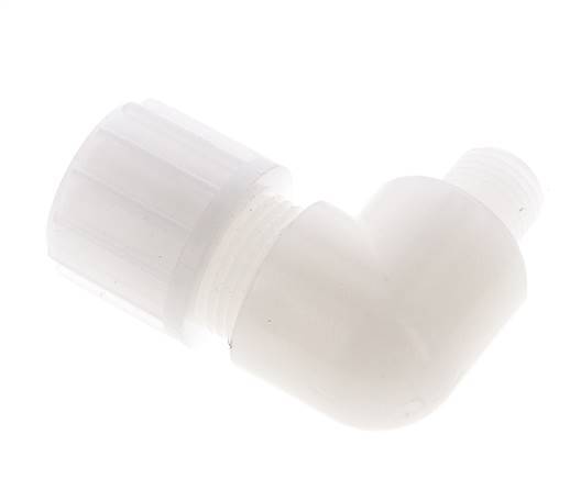 14x12mm & G1/4'' PVDF Elbow Compression Fitting with Male Threads 10 bar