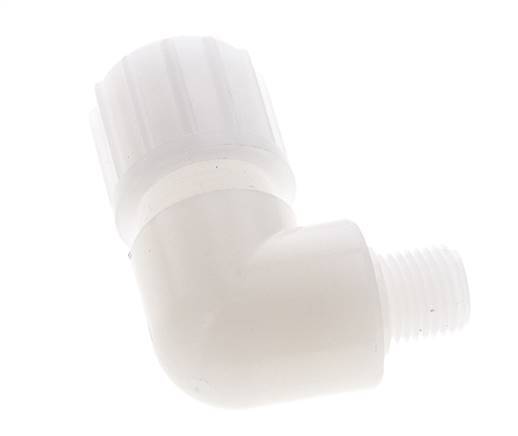 14x12mm & G1/4'' PVDF Elbow Compression Fitting with Male Threads 10 bar