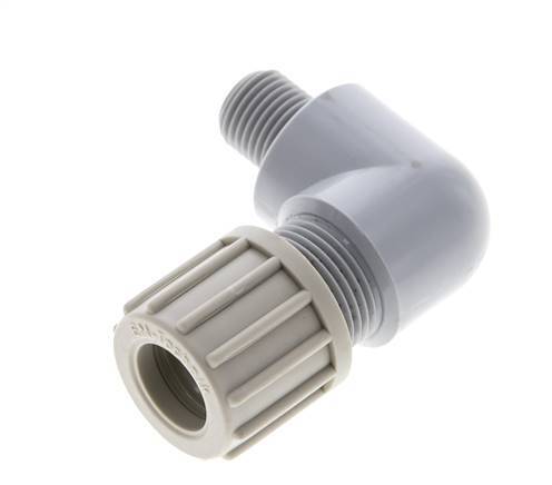 8x6mm & G1/4'' PVDF Elbow Compression Fitting with Male Threads 10 bar