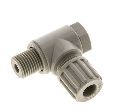 8x6mm & G1/4'' PP Elbow Compression Fitting with Male Threads with Banjo Bolt 10 bar