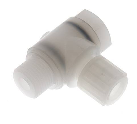 12x10mm & G1/2'' PVDF Elbow Compression Fitting with Male Threads with Banjo Bolt 10 bar