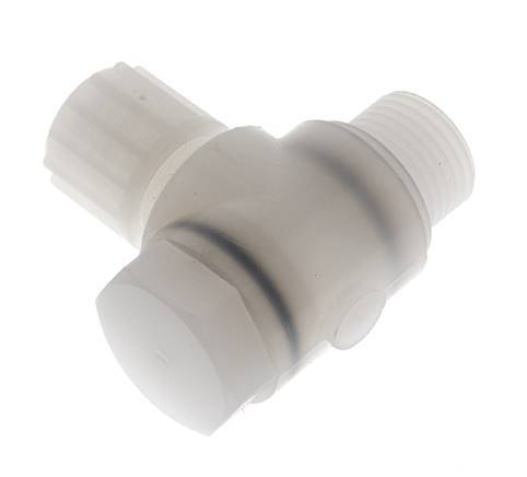 12x10mm & G1/2'' PVDF Elbow Compression Fitting with Male Threads with Banjo Bolt 10 bar