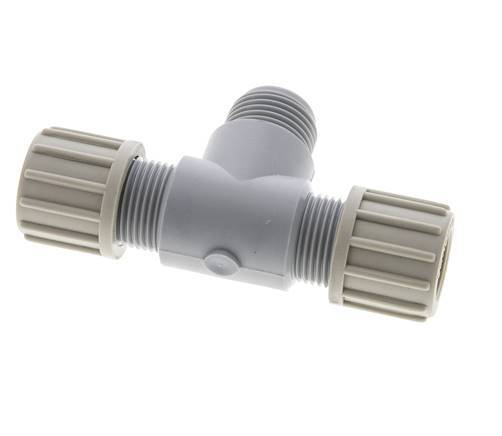 Comp Fitting T 14x12mm & G1/2'' PA T-Shape Tee Compression Fitting with Male Threads ...