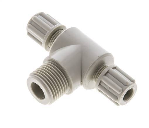 Comp Fitting T 6x4mm & G3/8'' PP T-Shape Tee Compression Fitting with Male Threads 10 ...