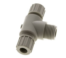 10x8mm & G1/2'' PP T-Shape Tee Compression Fitting with Male Threads 10 bar